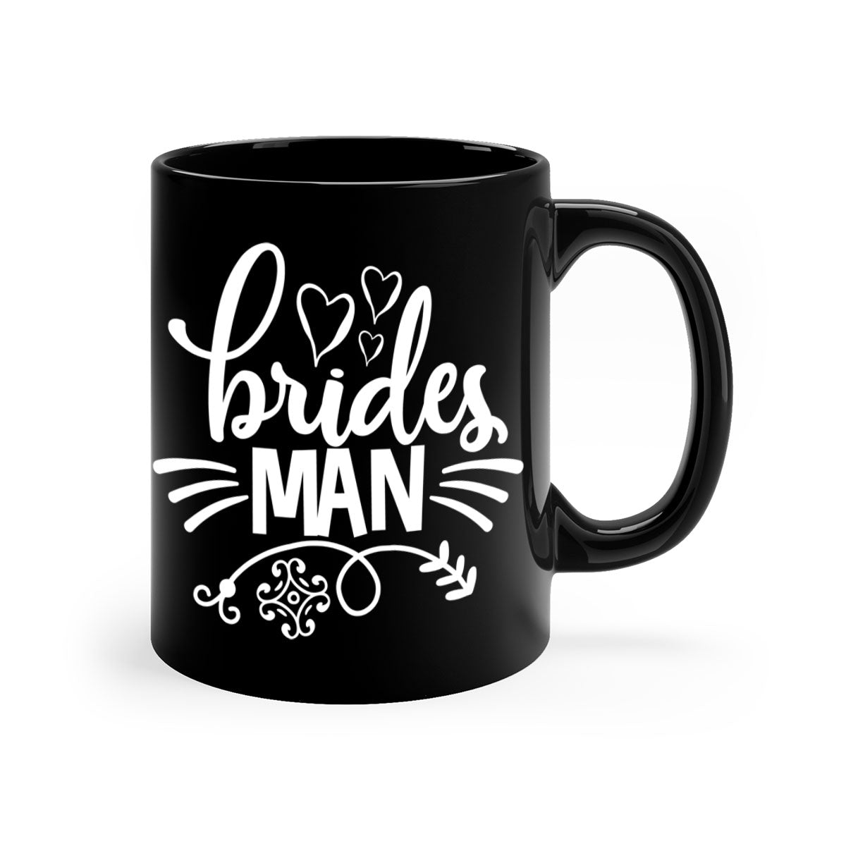 Brides man 2# wedding mug with a glossy finish, featuring a colored handle and interior, available in multiple colors.