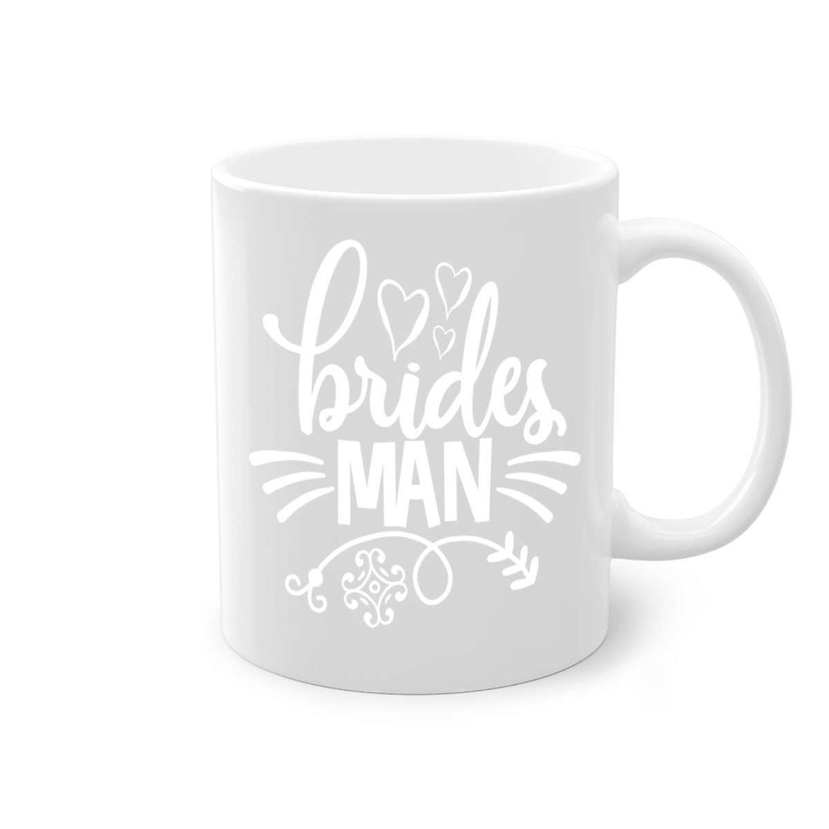 Brides man 2# wedding mug with a glossy finish, featuring a colored handle and interior, available in multiple colors.