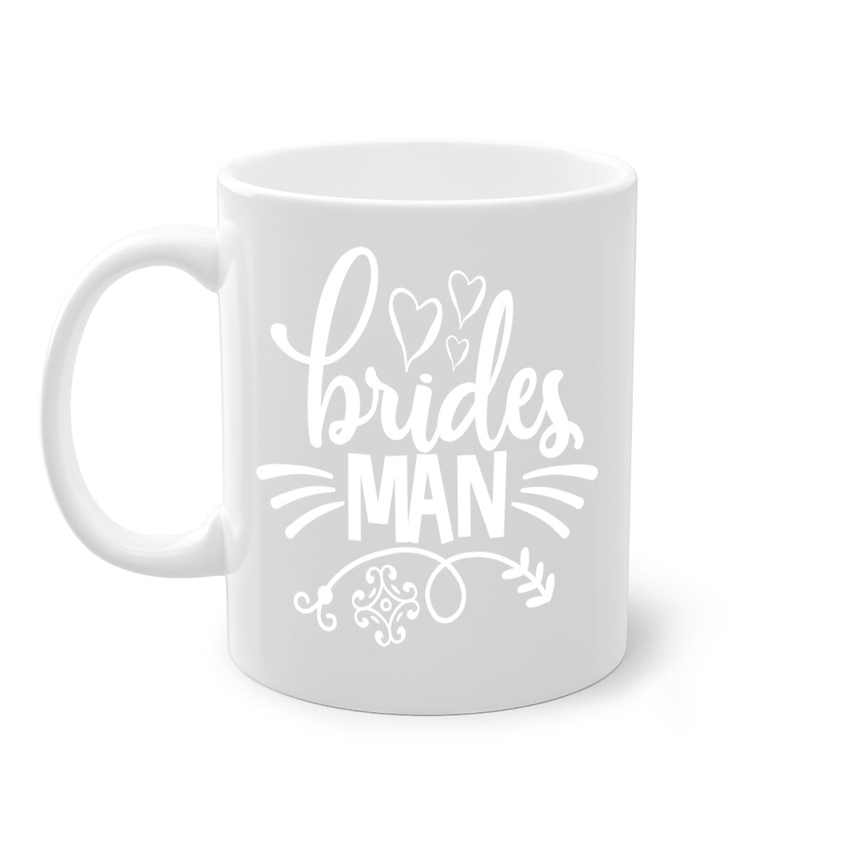 Brides man 2# wedding mug with a glossy finish, featuring a colored handle and interior, available in multiple colors.