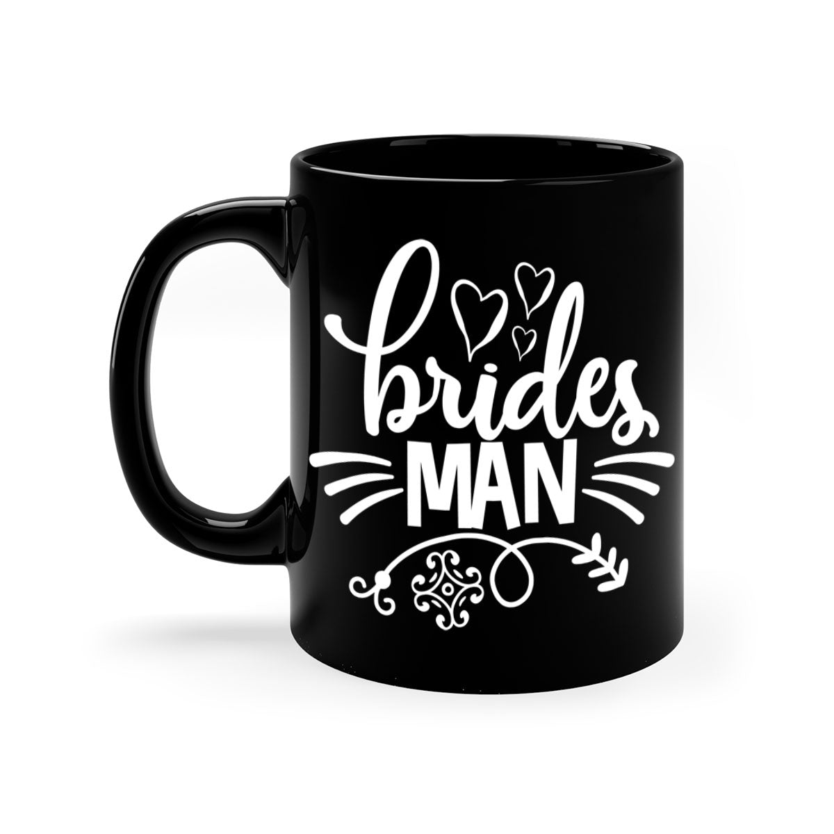 Brides man 2# wedding mug with a glossy finish, featuring a colored handle and interior, available in multiple colors.