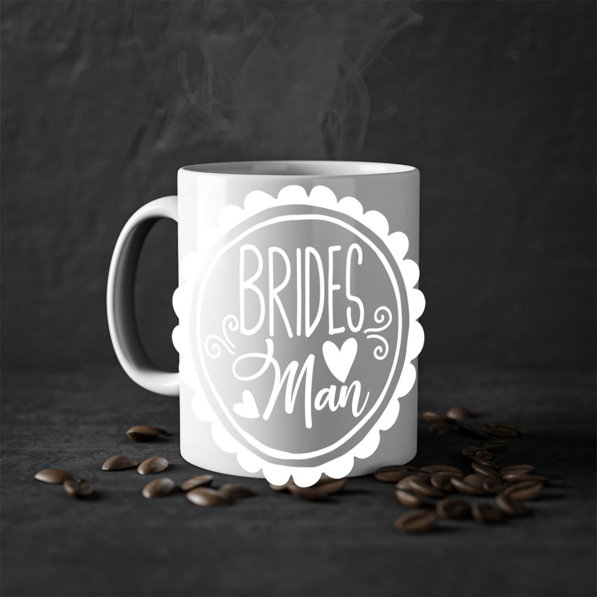 Brides Mom 1# Wedding Mug with colorful handle and glossy finish, perfect for coffee or tea.