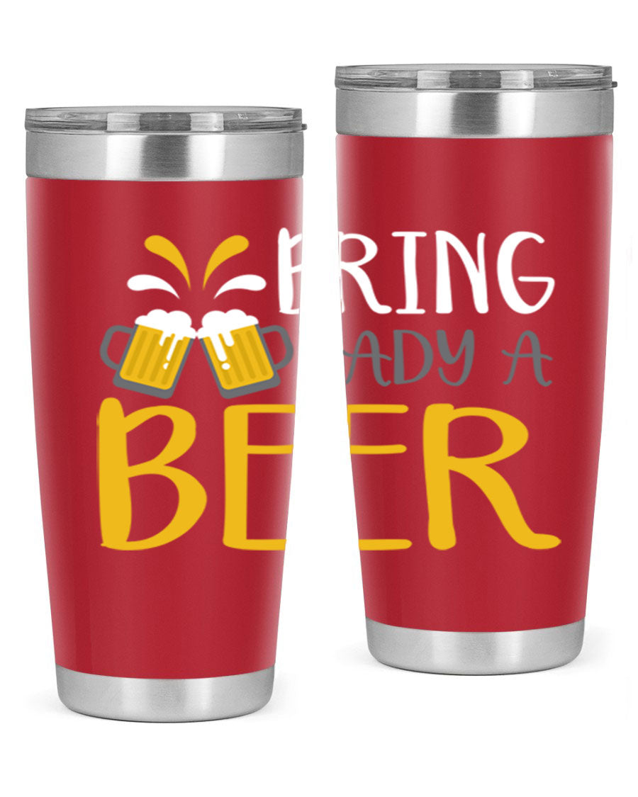 Bring a Daddy Beer 118# Tumbler in stainless steel with a drink-thru lid, showcasing its sleek design and double wall insulation.