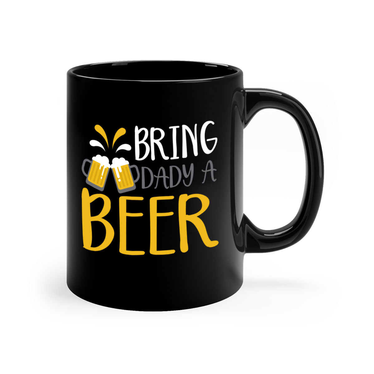 Bring a Dady Beer 118# Mug featuring a glossy finish, colored handle, and interior, available in multiple colors and sizes.