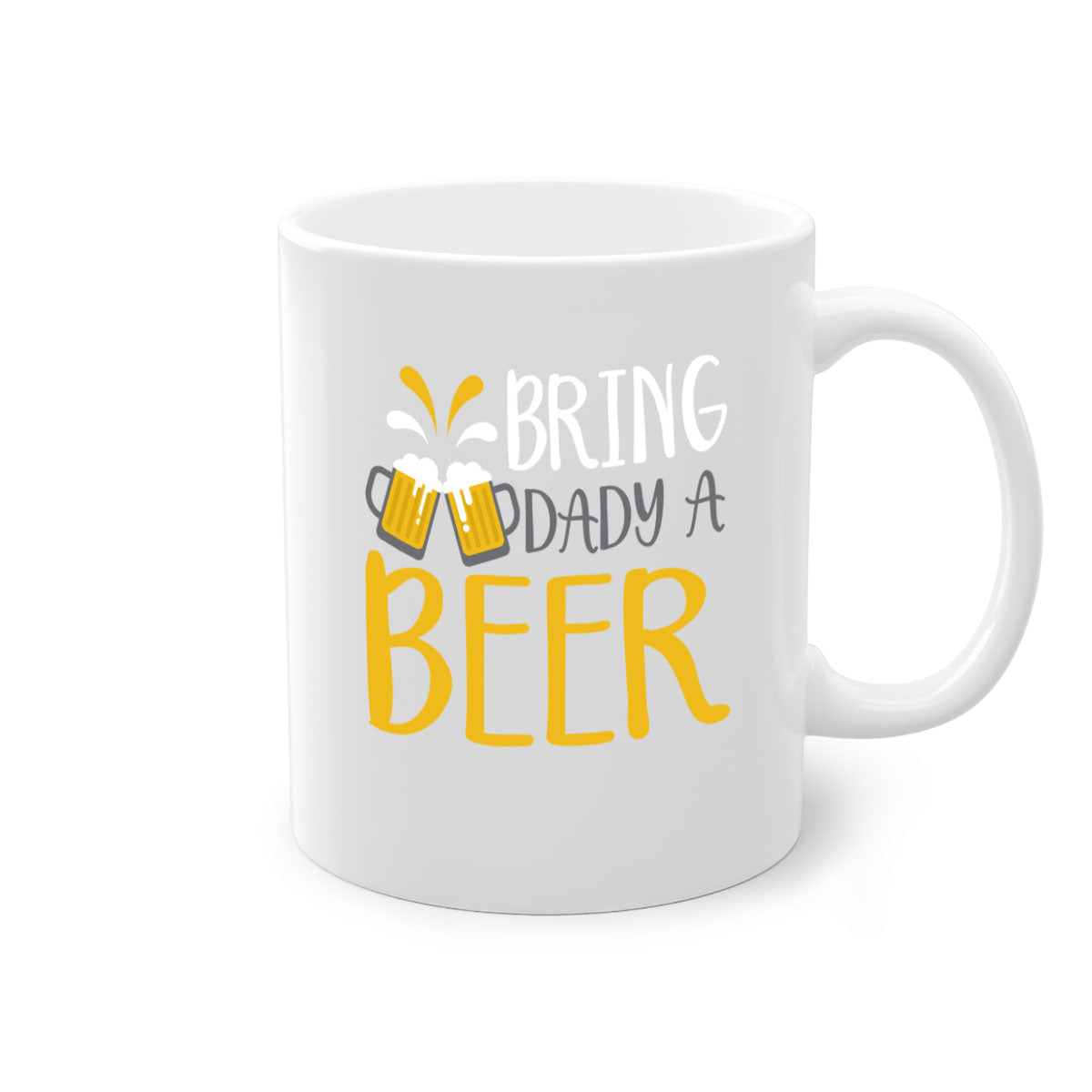 Bring a Dady Beer 118# Mug featuring a glossy finish, colored handle, and interior, available in multiple colors and sizes.