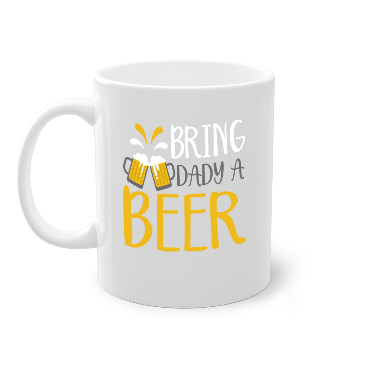 Bring a Dady Beer 118# Mug featuring a glossy finish, colored handle, and interior, available in multiple colors and sizes.