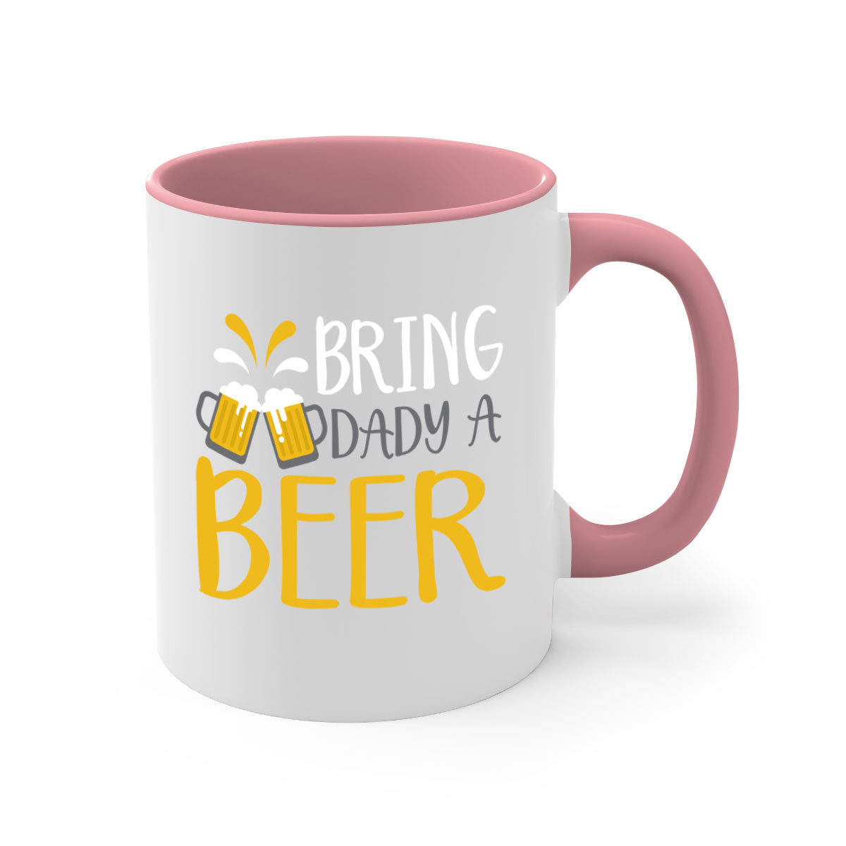 Bring a Dady Beer 118# Mug featuring a glossy finish, colored handle, and interior, available in multiple colors and sizes.