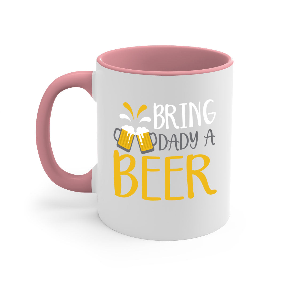 Bring a Dady Beer 118# Mug featuring a glossy finish, colored handle, and interior, available in multiple colors and sizes.