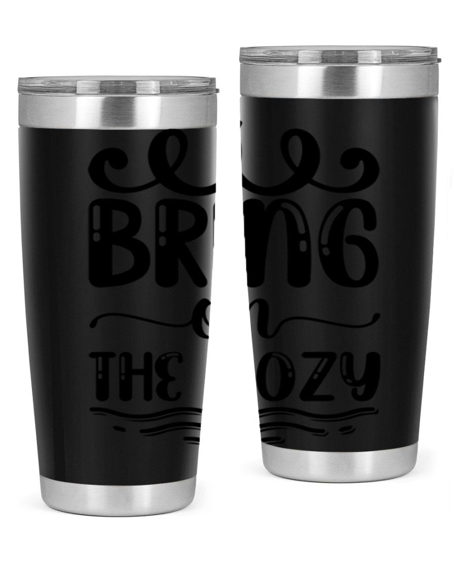 Bring on the Cozy 26# Tumbler, a stylish 20oz double wall vacuum insulated tumbler with copper lining, perfect for hot and cold beverages.