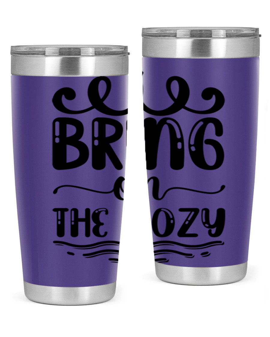 Bring on the Cozy 26# Tumbler, a stylish 20oz double wall vacuum insulated tumbler with copper lining, perfect for hot and cold beverages.