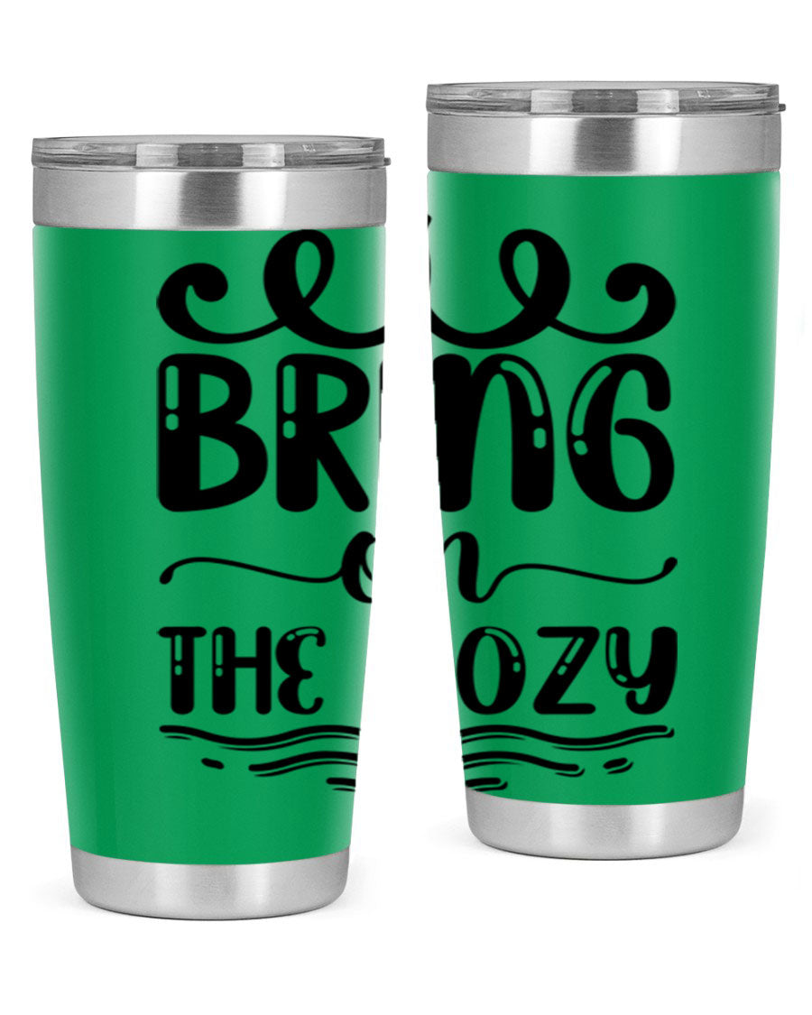 Bring on the Cozy 26# Tumbler, a stylish 20oz double wall vacuum insulated tumbler with copper lining, perfect for hot and cold beverages.