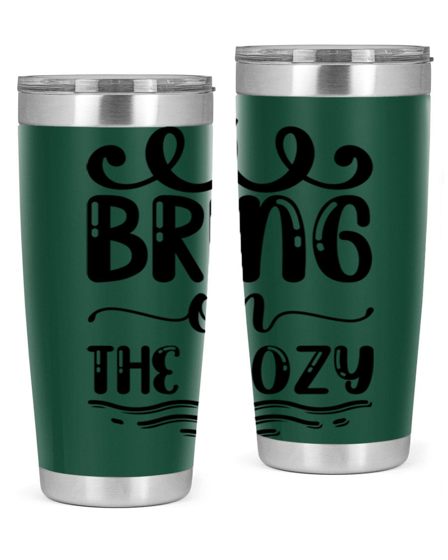 Bring on the Cozy 26# Tumbler, a stylish 20oz double wall vacuum insulated tumbler with copper lining, perfect for hot and cold beverages.