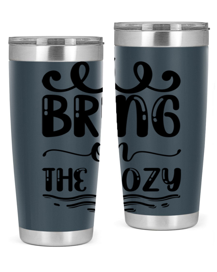 Bring on the Cozy 26# Tumbler, a stylish 20oz double wall vacuum insulated tumbler with copper lining, perfect for hot and cold beverages.