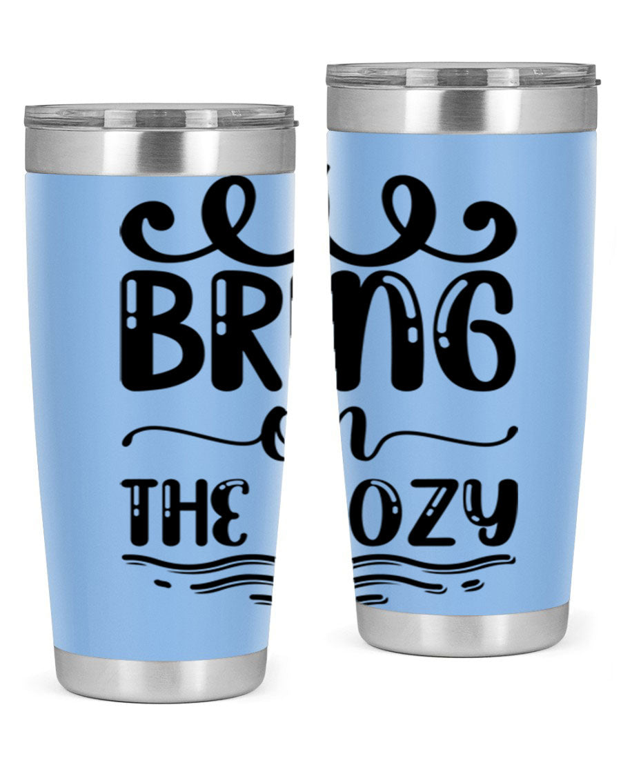 Bring on the Cozy 26# Tumbler, a stylish 20oz double wall vacuum insulated tumbler with copper lining, perfect for hot and cold beverages.