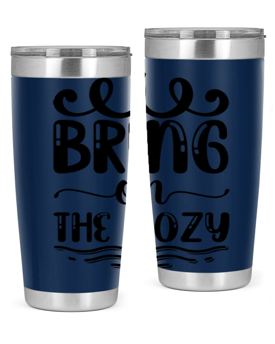 Bring on the Cozy 26# Tumbler, a stylish 20oz double wall vacuum insulated tumbler with copper lining, perfect for hot and cold beverages.