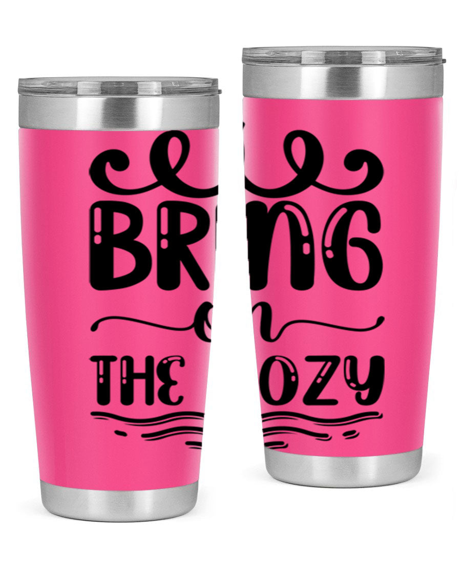 Bring on the Cozy 26# Tumbler, a stylish 20oz double wall vacuum insulated tumbler with copper lining, perfect for hot and cold beverages.