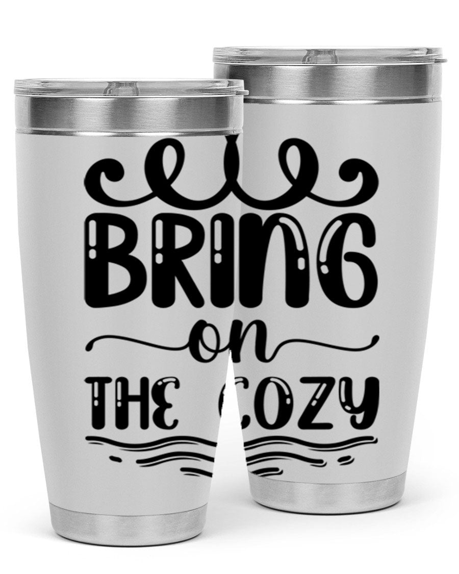 Bring on the Cozy 26# Tumbler, a stylish 20oz double wall vacuum insulated tumbler with copper lining, perfect for hot and cold beverages.