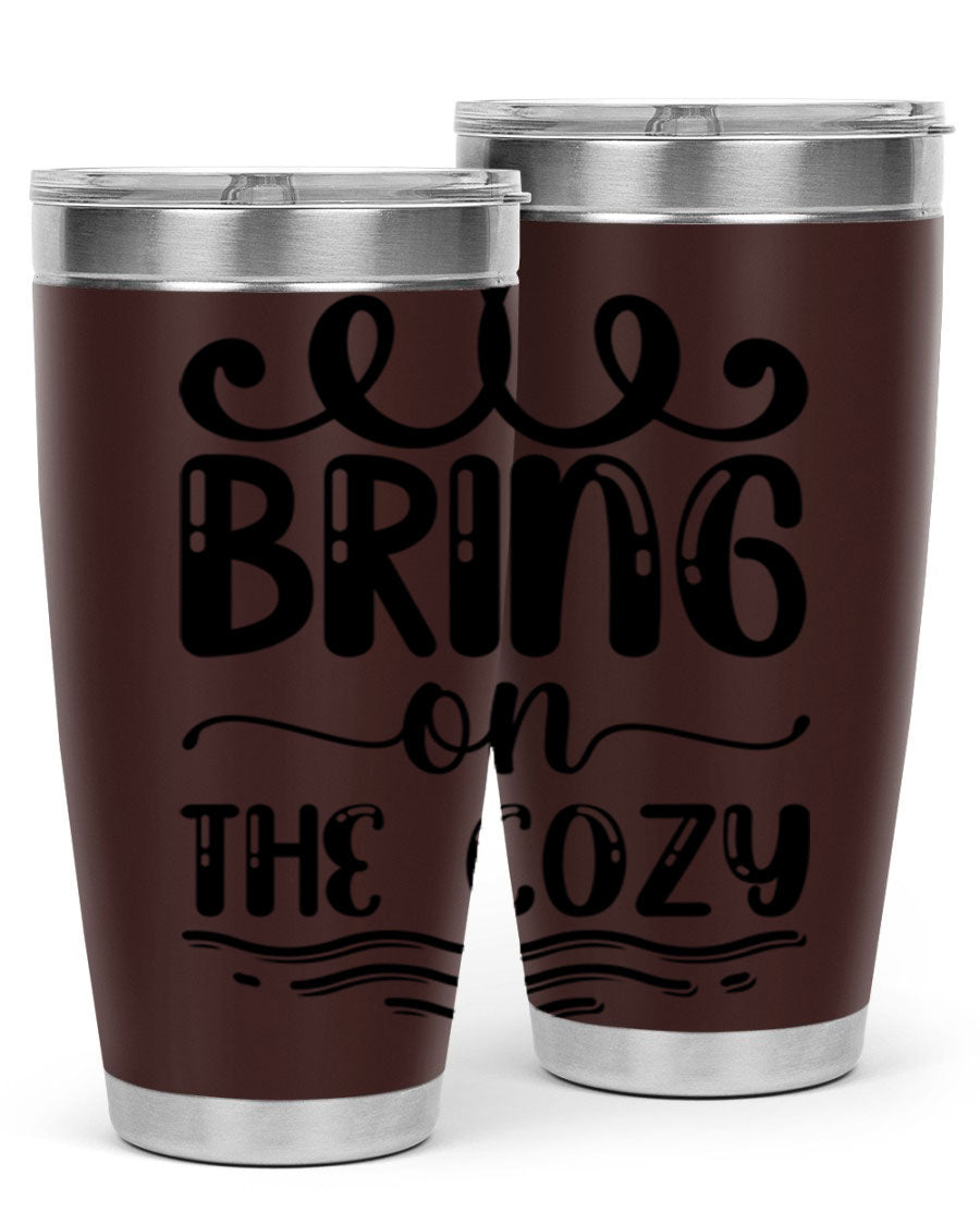 Bring on the Cozy 26# Tumbler, a stylish 20oz double wall vacuum insulated tumbler with copper lining, perfect for hot and cold beverages.