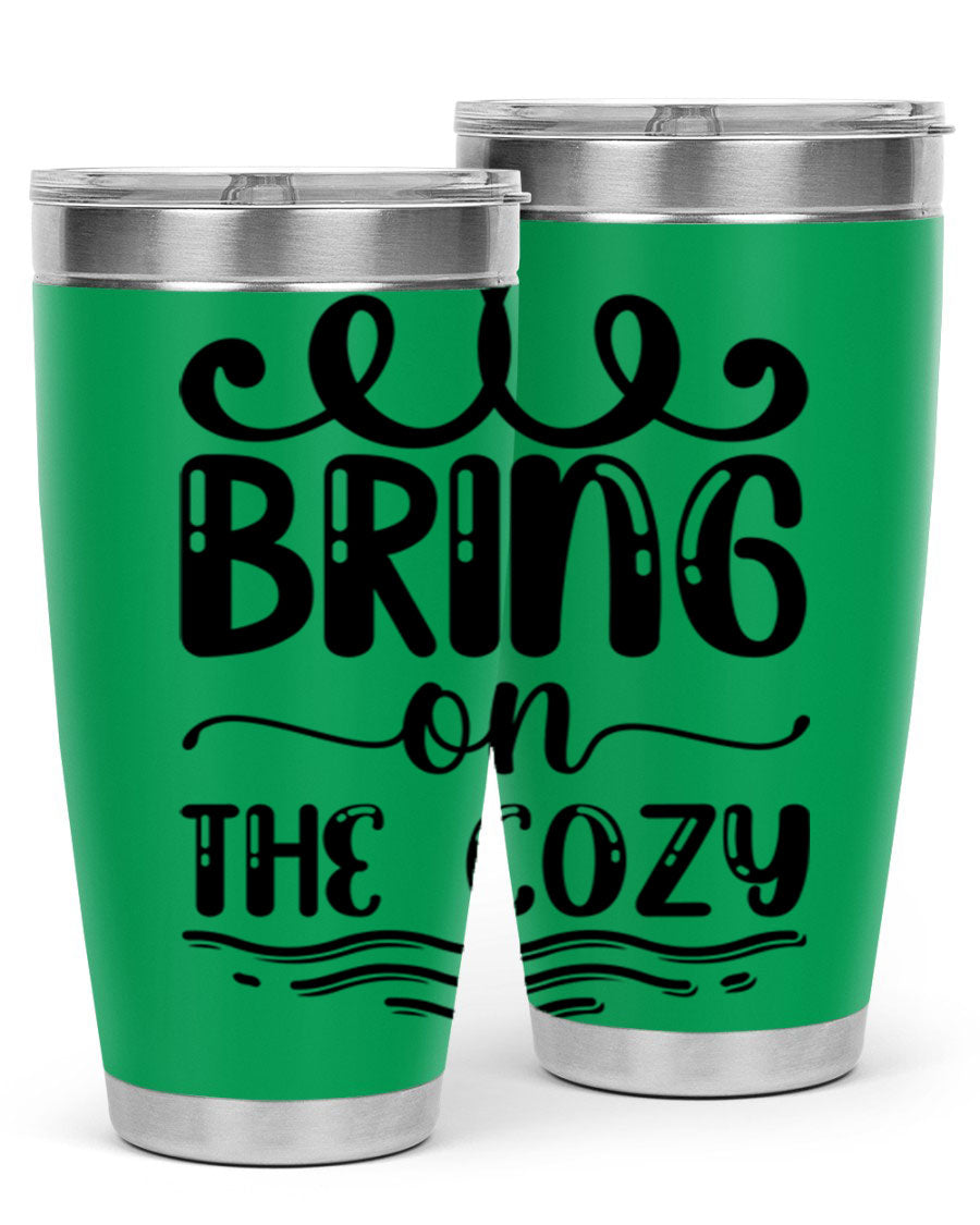 Bring on the Cozy 26# Tumbler, a stylish 20oz double wall vacuum insulated tumbler with copper lining, perfect for hot and cold beverages.