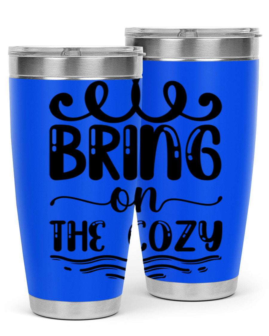 Bring on the Cozy 26# Tumbler, a stylish 20oz double wall vacuum insulated tumbler with copper lining, perfect for hot and cold beverages.