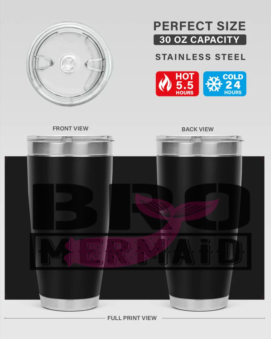 Bro Mermaid 85# Tumbler, a stylish 20oz stainless steel tumbler with a vibrant design, perfect for hot and cold beverages.