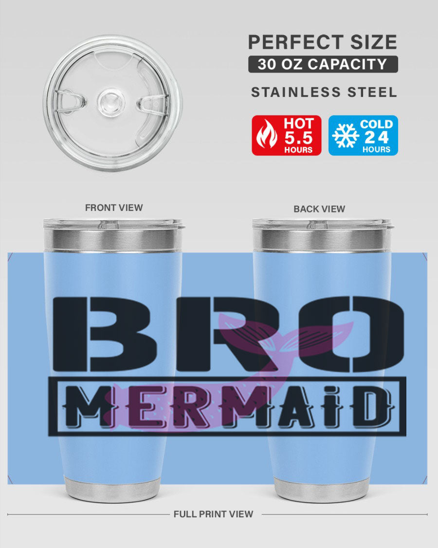 Bro Mermaid 85# Tumbler, a stylish 20oz stainless steel tumbler with a vibrant design, perfect for hot and cold beverages.