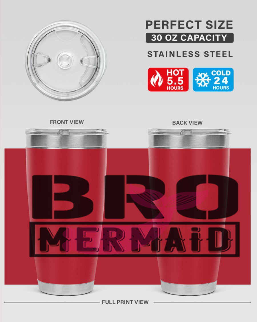 Bro Mermaid 85# Tumbler, a stylish 20oz stainless steel tumbler with a vibrant design, perfect for hot and cold beverages.