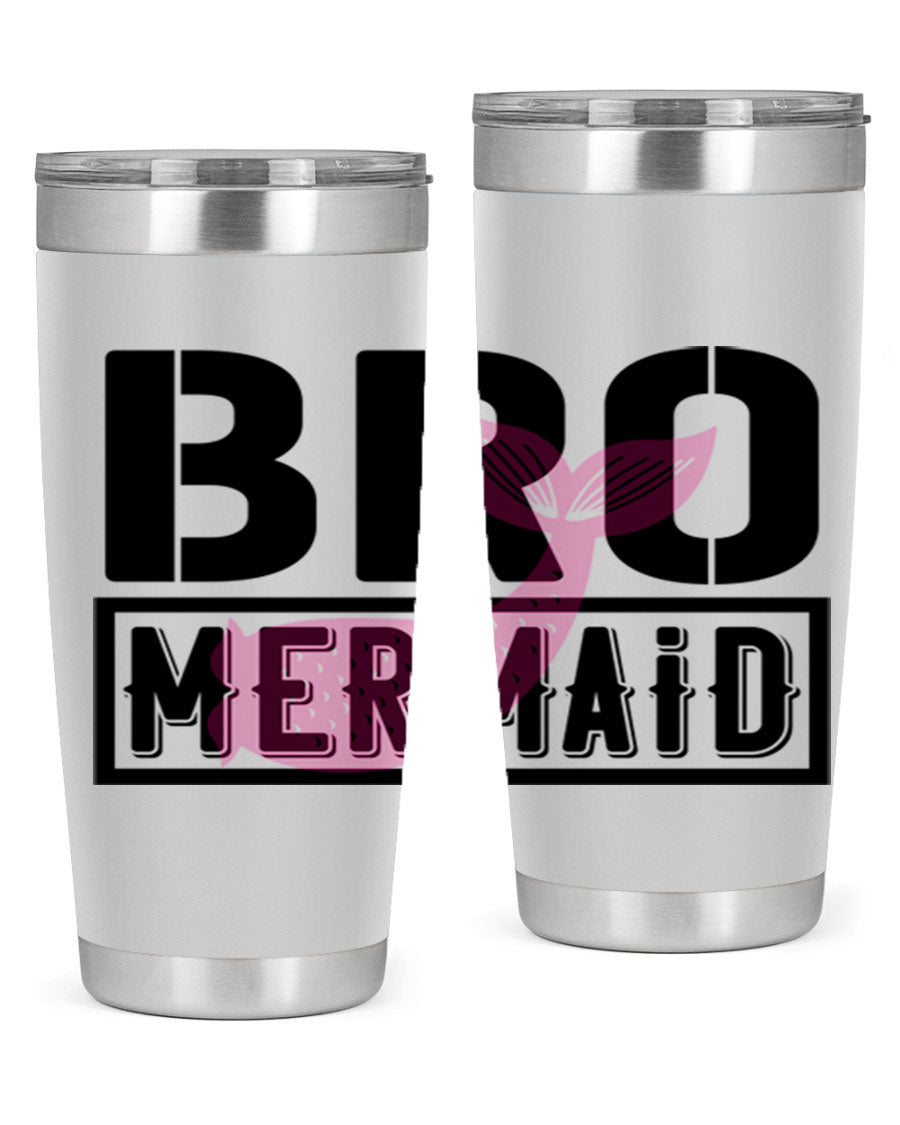 Bro Mermaid 85# Tumbler, a stylish 20oz stainless steel tumbler with a vibrant design, perfect for hot and cold beverages.