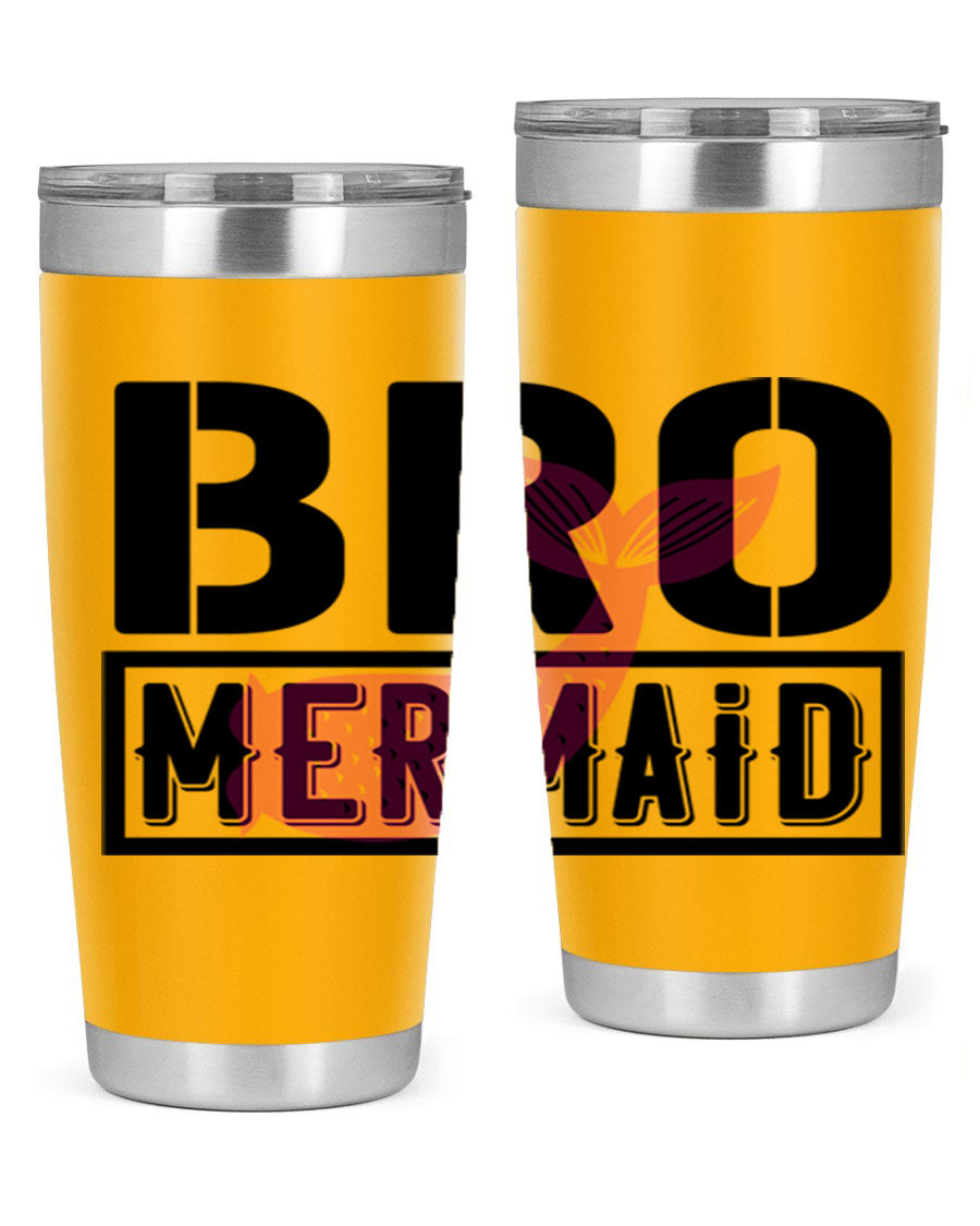 Bro Mermaid 85# Tumbler, a stylish 20oz stainless steel tumbler with a vibrant design, perfect for hot and cold beverages.