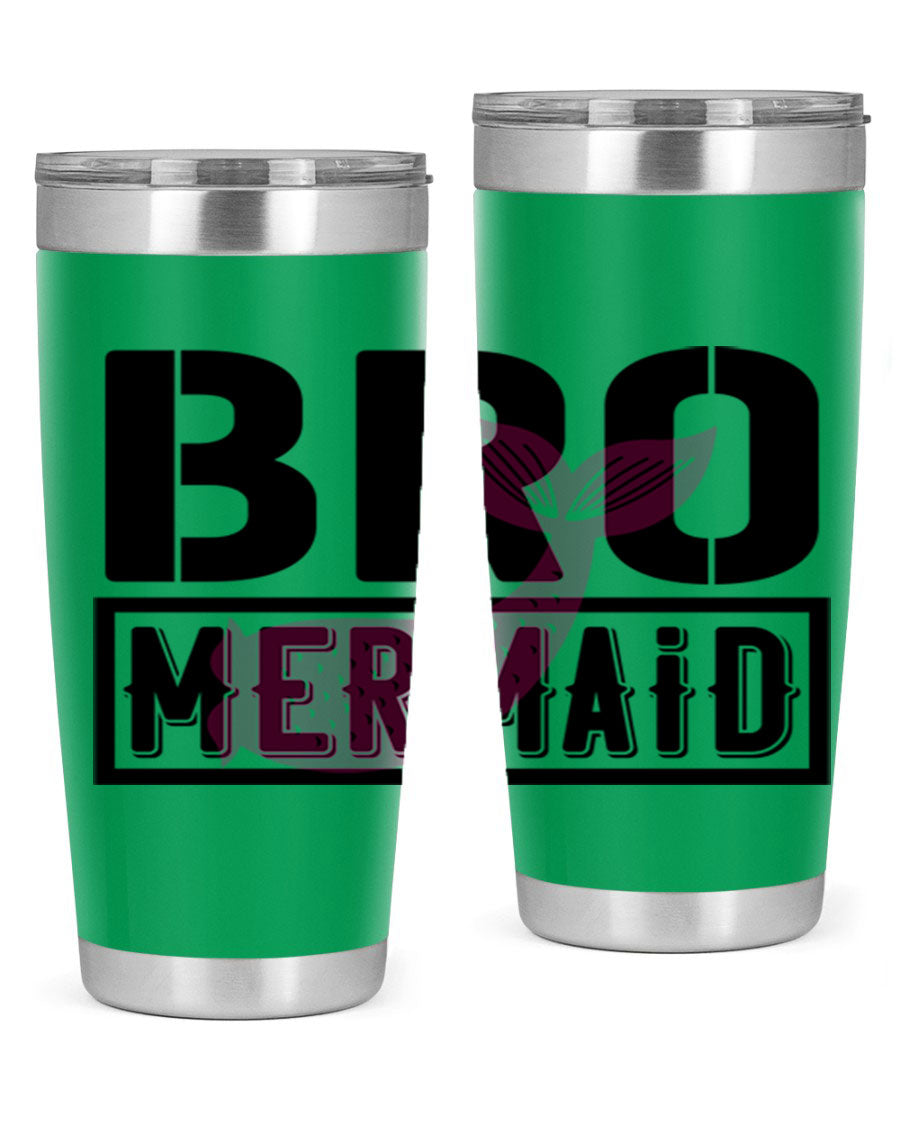 Bro Mermaid 85# Tumbler, a stylish 20oz stainless steel tumbler with a vibrant design, perfect for hot and cold beverages.