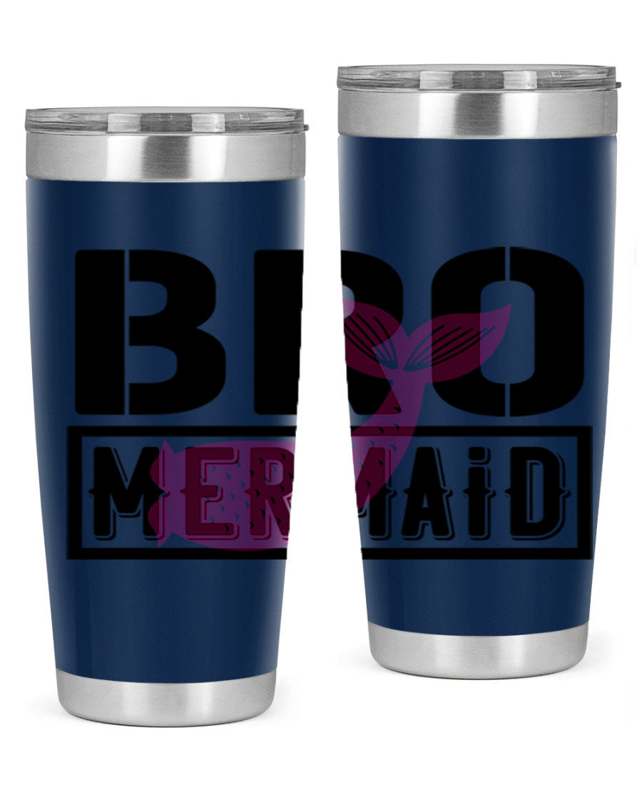 Bro Mermaid 85# Tumbler, a stylish 20oz stainless steel tumbler with a vibrant design, perfect for hot and cold beverages.