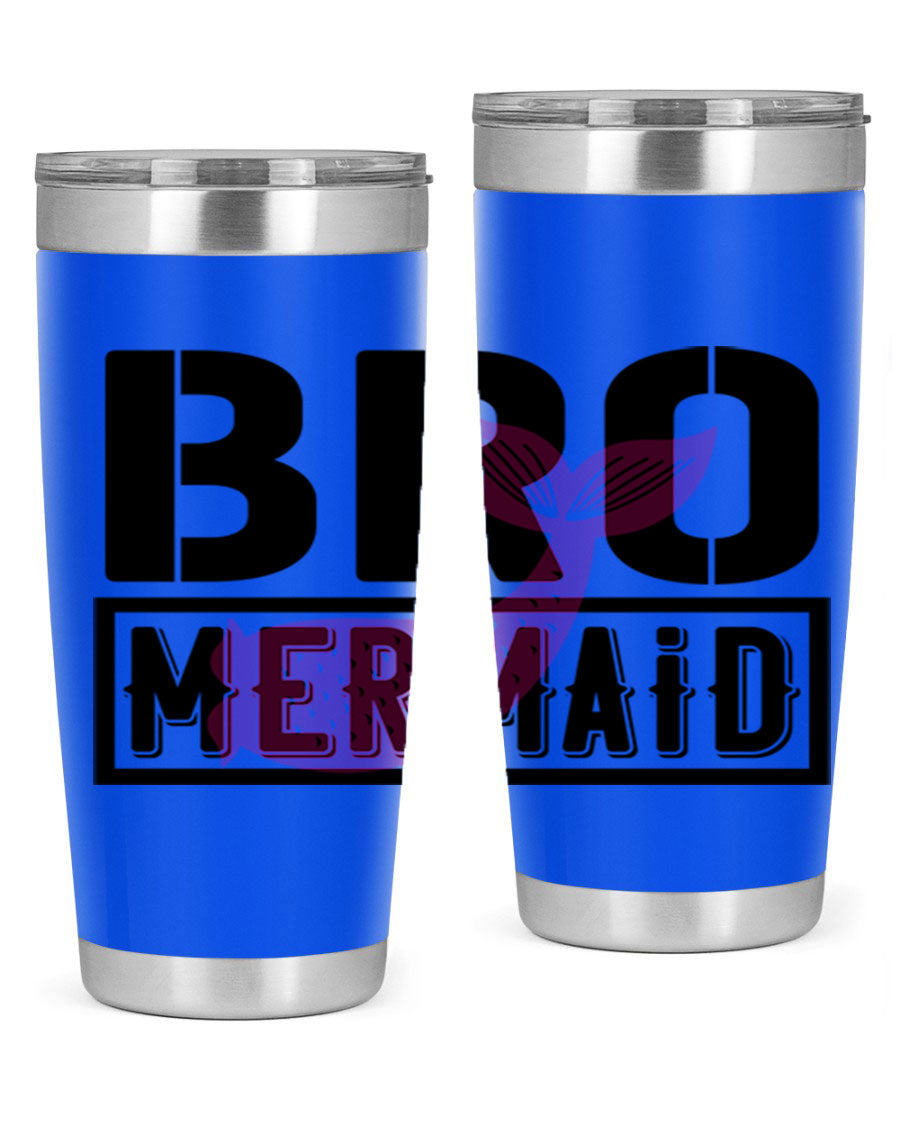 Bro Mermaid 85# Tumbler, a stylish 20oz stainless steel tumbler with a vibrant design, perfect for hot and cold beverages.