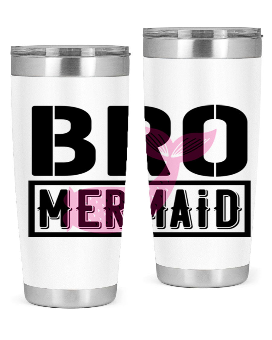 Bro Mermaid 85# Tumbler, a stylish 20oz stainless steel tumbler with a vibrant design, perfect for hot and cold beverages.