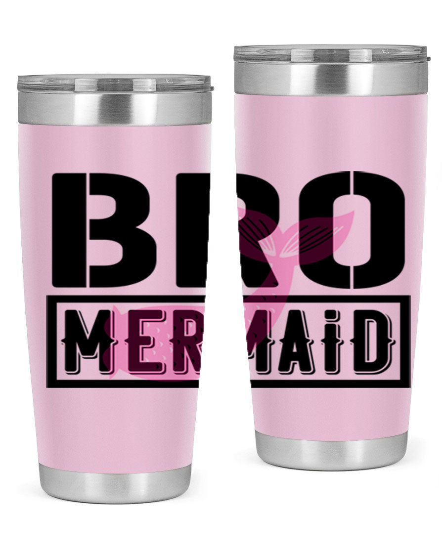 Bro Mermaid 85# Tumbler, a stylish 20oz stainless steel tumbler with a vibrant design, perfect for hot and cold beverages.