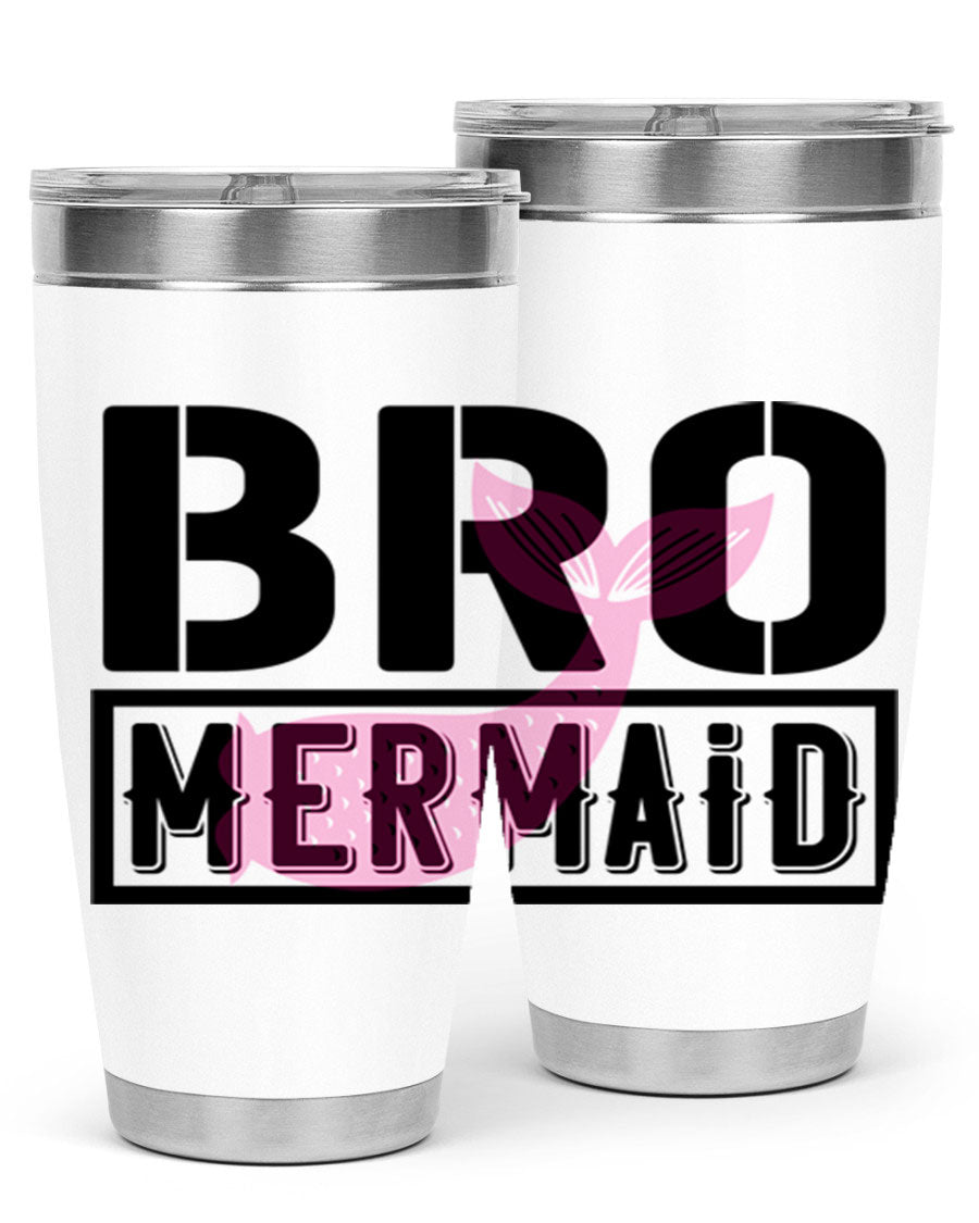 Bro Mermaid 85# Tumbler, a stylish 20oz stainless steel tumbler with a vibrant design, perfect for hot and cold beverages.