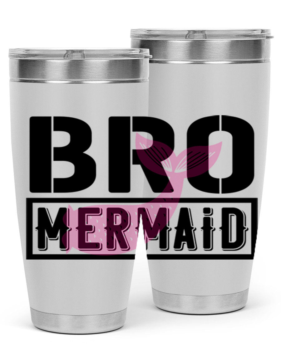 Bro Mermaid 85# Tumbler, a stylish 20oz stainless steel tumbler with a vibrant design, perfect for hot and cold beverages.