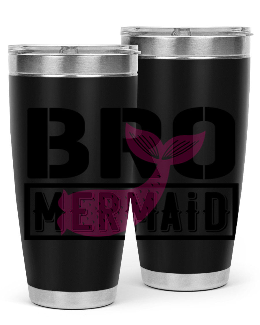 Bro Mermaid 85# Tumbler, a stylish 20oz stainless steel tumbler with a vibrant design, perfect for hot and cold beverages.