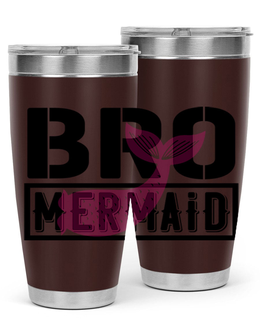 Bro Mermaid 85# Tumbler, a stylish 20oz stainless steel tumbler with a vibrant design, perfect for hot and cold beverages.