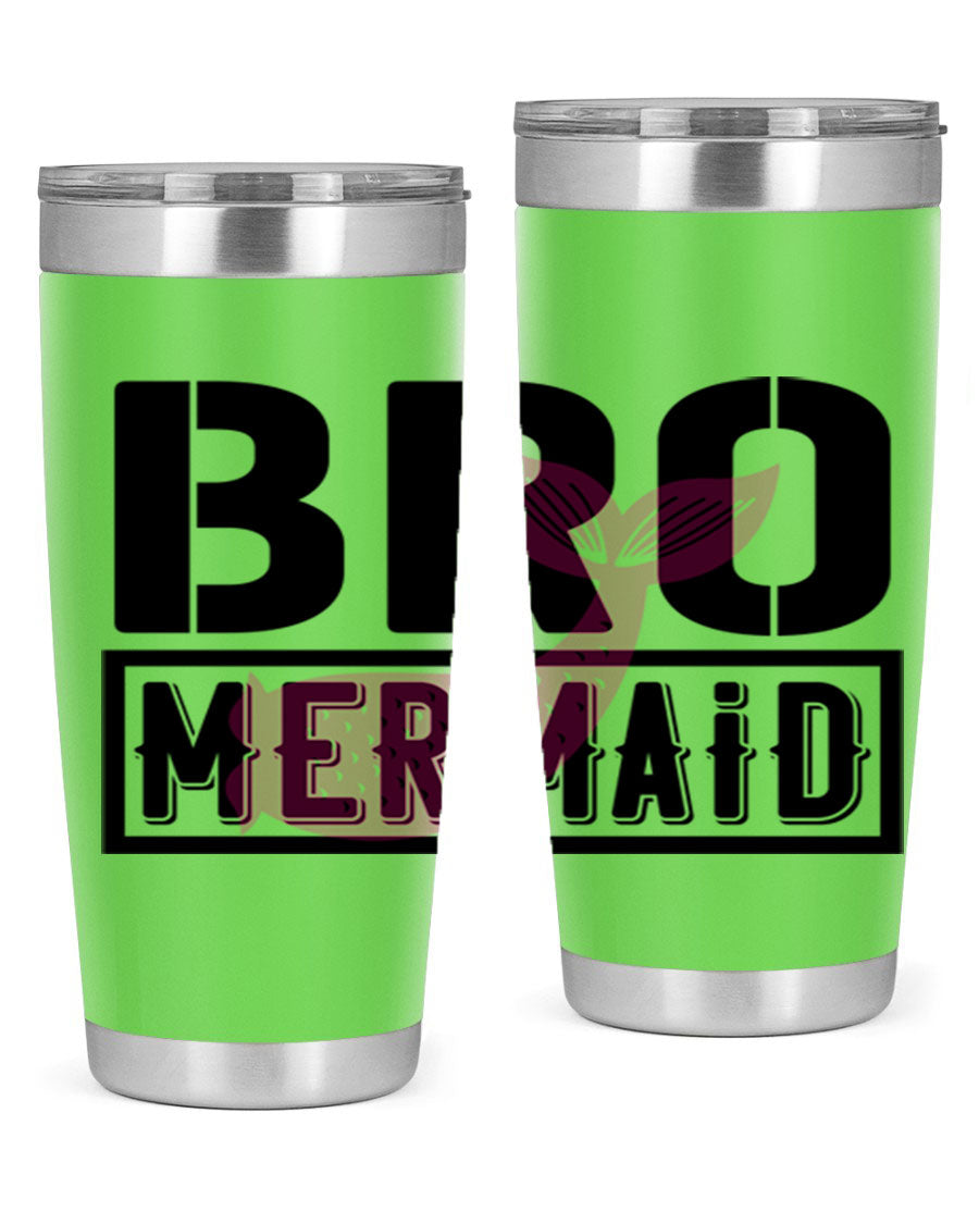 Bro Mermaid 85# Tumbler, a stylish 20oz stainless steel tumbler with a vibrant design, perfect for hot and cold beverages.