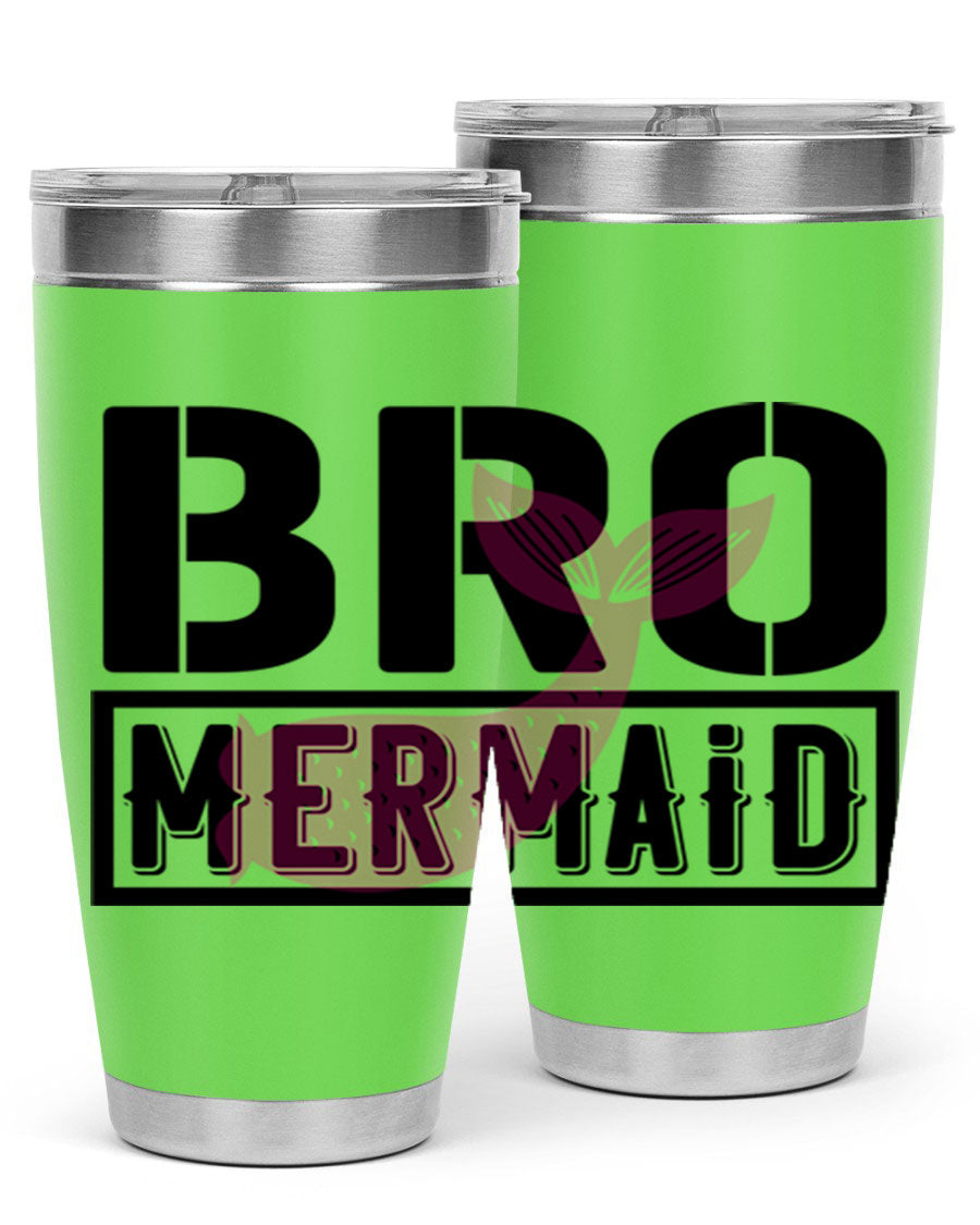 Bro Mermaid 85# Tumbler, a stylish 20oz stainless steel tumbler with a vibrant design, perfect for hot and cold beverages.