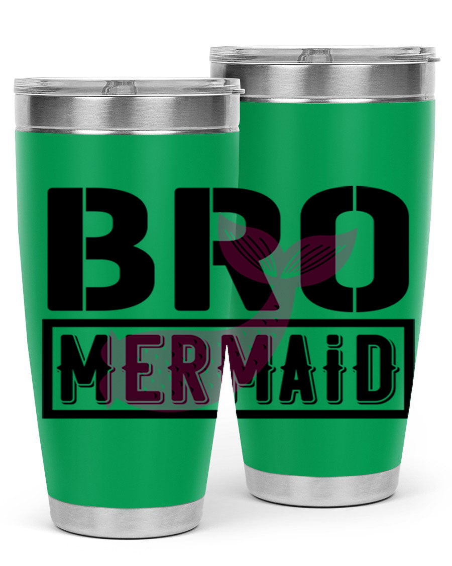 Bro Mermaid 85# Tumbler, a stylish 20oz stainless steel tumbler with a vibrant design, perfect for hot and cold beverages.