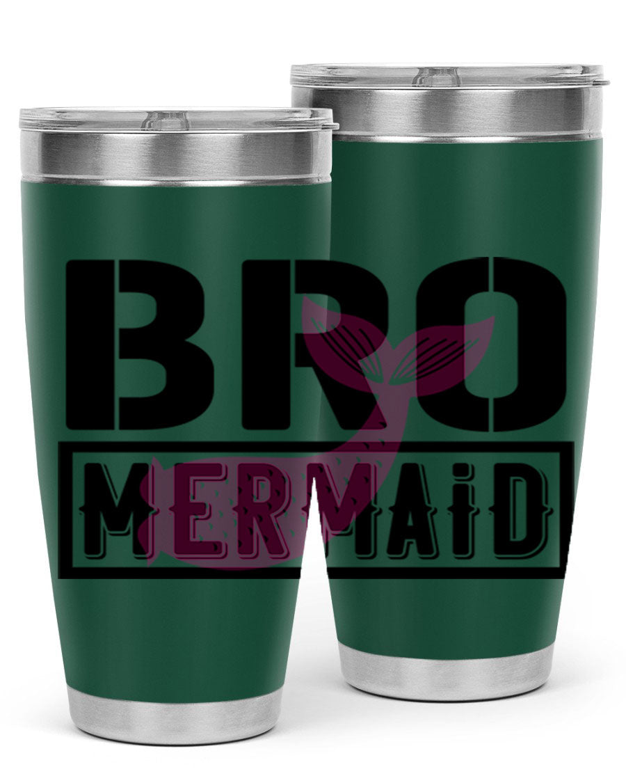 Bro Mermaid 85# Tumbler, a stylish 20oz stainless steel tumbler with a vibrant design, perfect for hot and cold beverages.