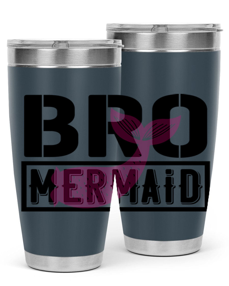 Bro Mermaid 85# Tumbler, a stylish 20oz stainless steel tumbler with a vibrant design, perfect for hot and cold beverages.