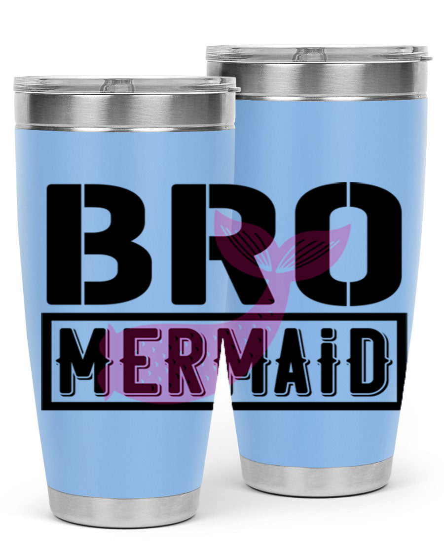 Bro Mermaid 85# Tumbler, a stylish 20oz stainless steel tumbler with a vibrant design, perfect for hot and cold beverages.