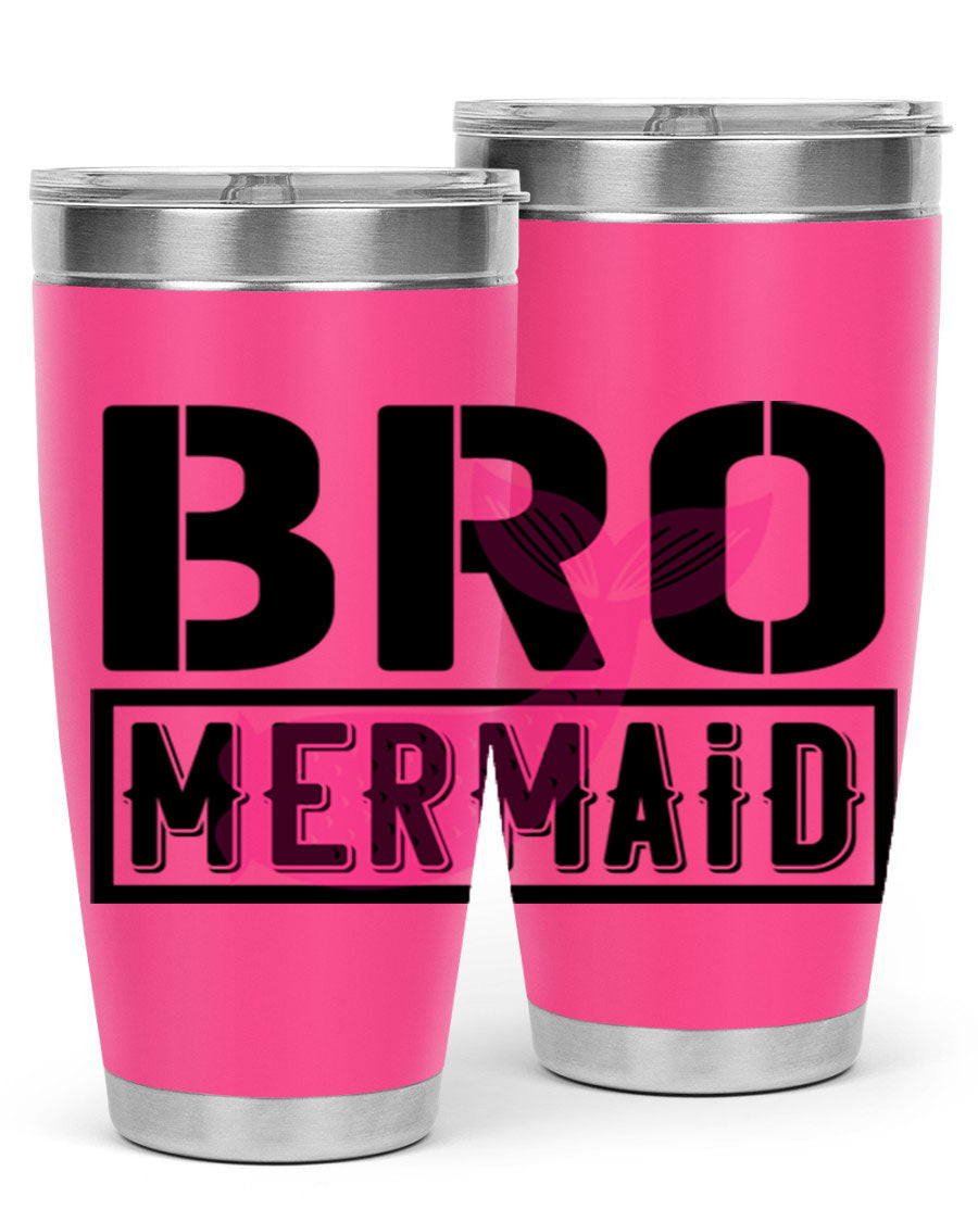 Bro Mermaid 85# Tumbler, a stylish 20oz stainless steel tumbler with a vibrant design, perfect for hot and cold beverages.