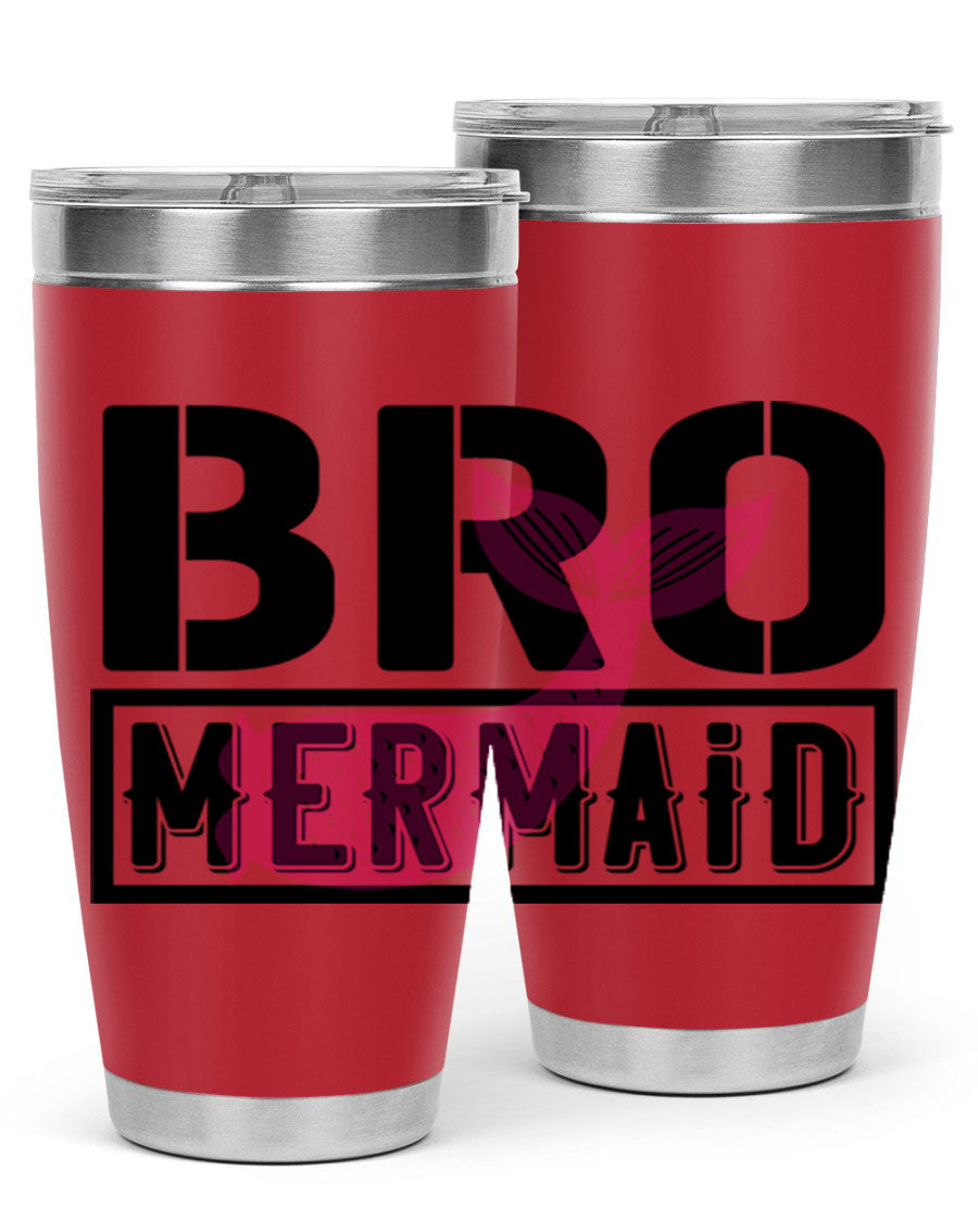 Bro Mermaid 85# Tumbler, a stylish 20oz stainless steel tumbler with a vibrant design, perfect for hot and cold beverages.