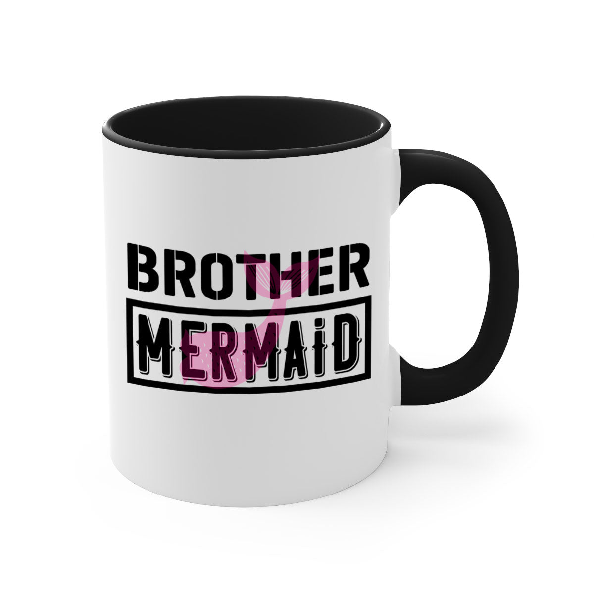 Brother Mermaid 86# Mug featuring a glossy finish, colorful handle, and interior, available in multiple colors and sizes.