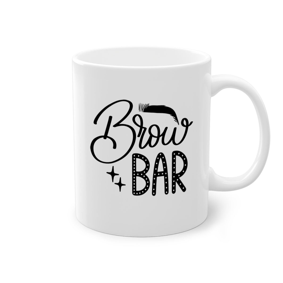 Brow Bar Style 125# two-tone ceramic coffee mug with colored handle and glossy finish, available in multiple colors.