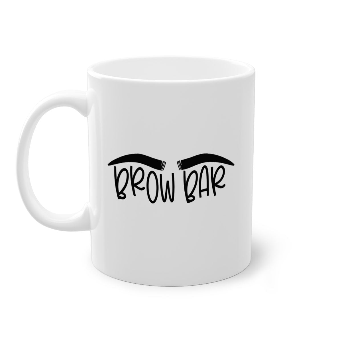 Brown Bar Style 124# Mug featuring a two-tone design with a colored handle and glossy finish, available in multiple colors.