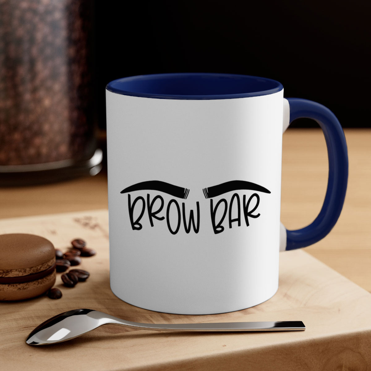 Brown Bar Style 124# Mug featuring a two-tone design with a colored handle and glossy finish, available in multiple colors.