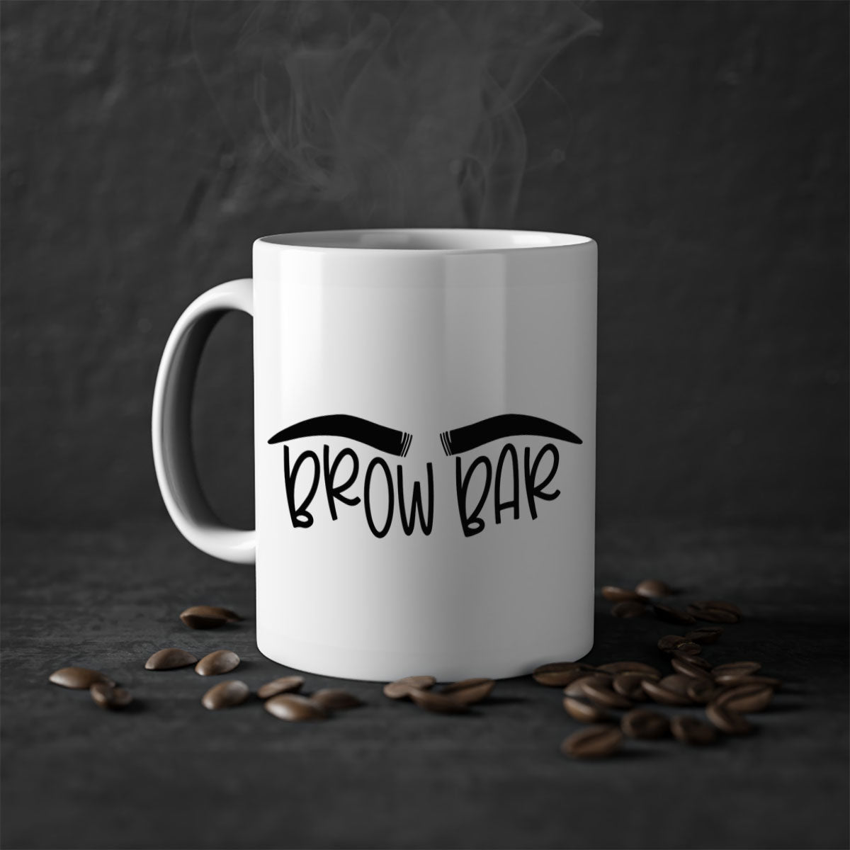 Brown Bar Style 124# Mug featuring a two-tone design with a colored handle and glossy finish, available in multiple colors.